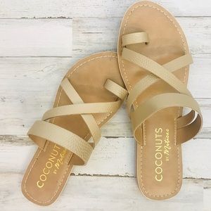 Matte gold strappy sandals